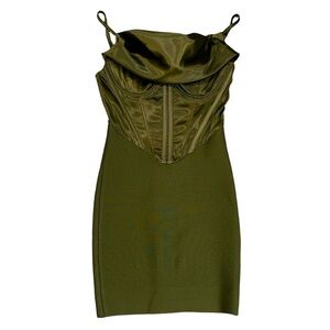 AKIRA No Time Bandage Mini Dress with Attached Satin Corset Size Small NWT